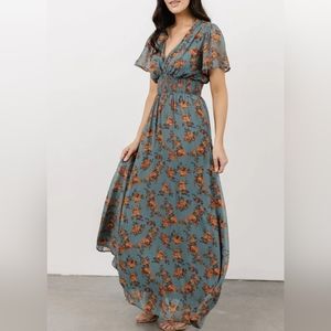 Basic born rust and teal dress,  xl